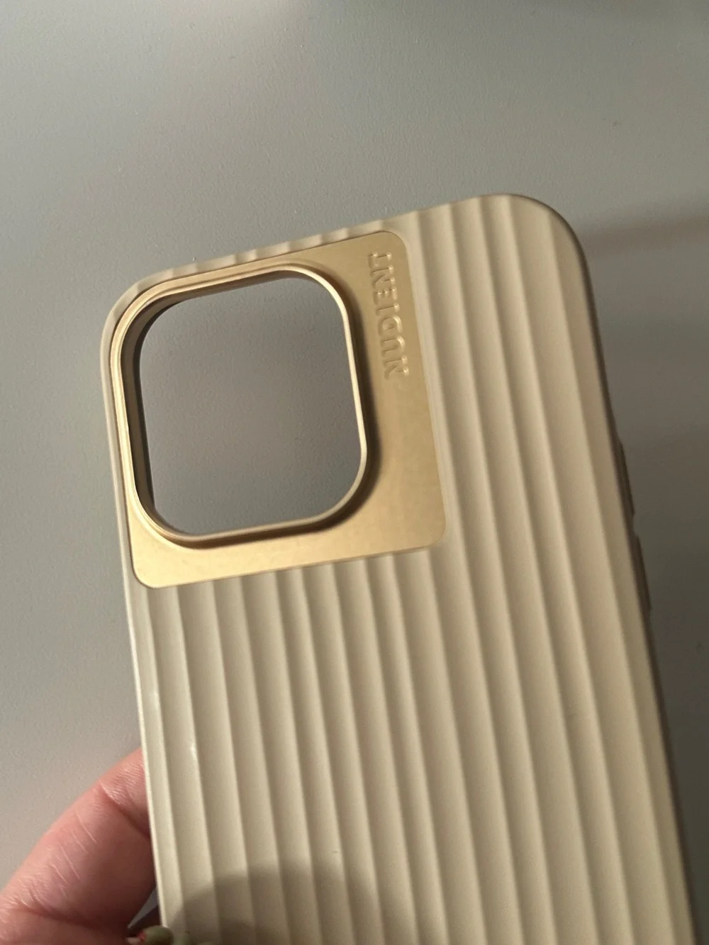 iPhone 14 Pro Max Nudient Beige Ribbed Case